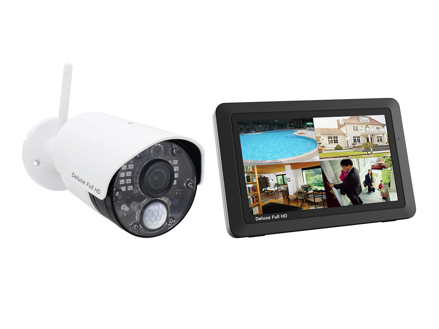 Digital Wireless HD 1080p Camera kit with Screen and mobile access