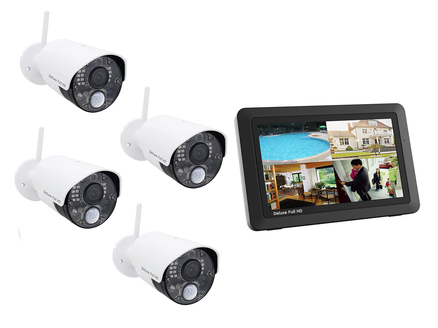 4 Camera Digital Wireless HD 1080p kit with screen and mobile access