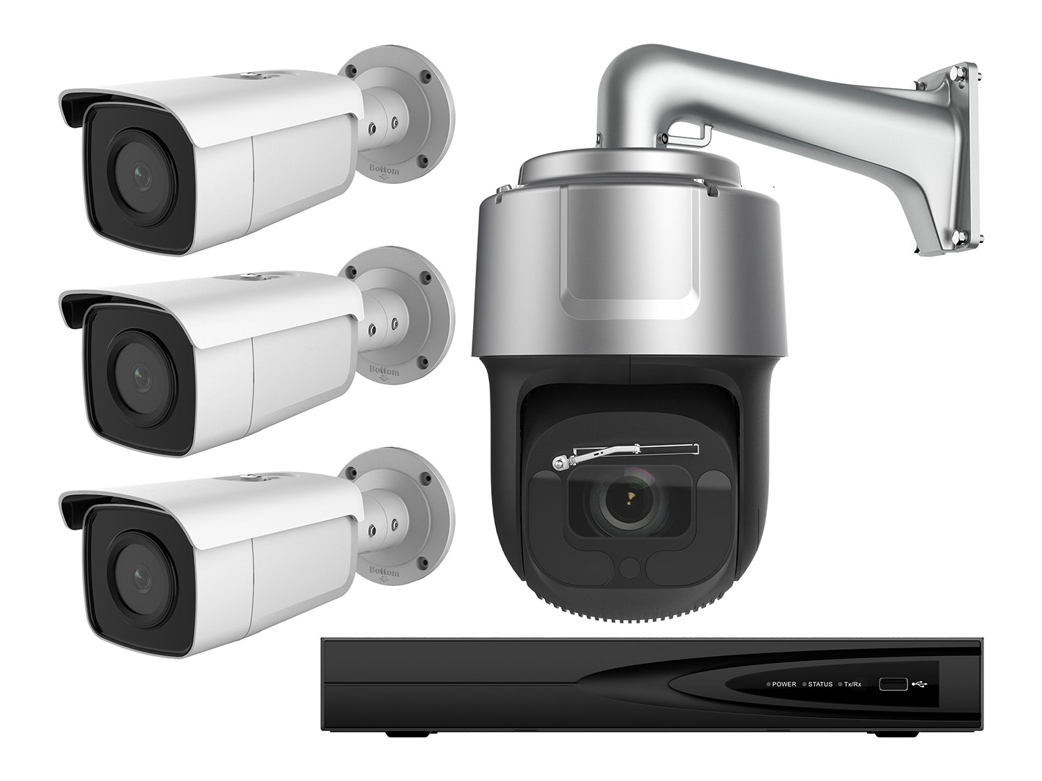 Farm Security System 4 Cameras with 500m IR PTZ