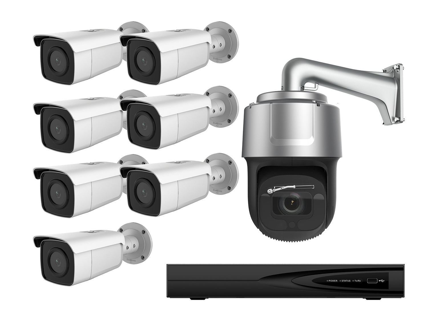 Farm Security System 8 Cameras with 500m IR PTZ