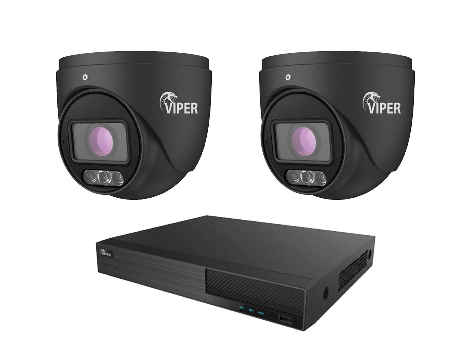Viper 4MP IP 2 Turret Camera System with White Lights and 2TB HDD