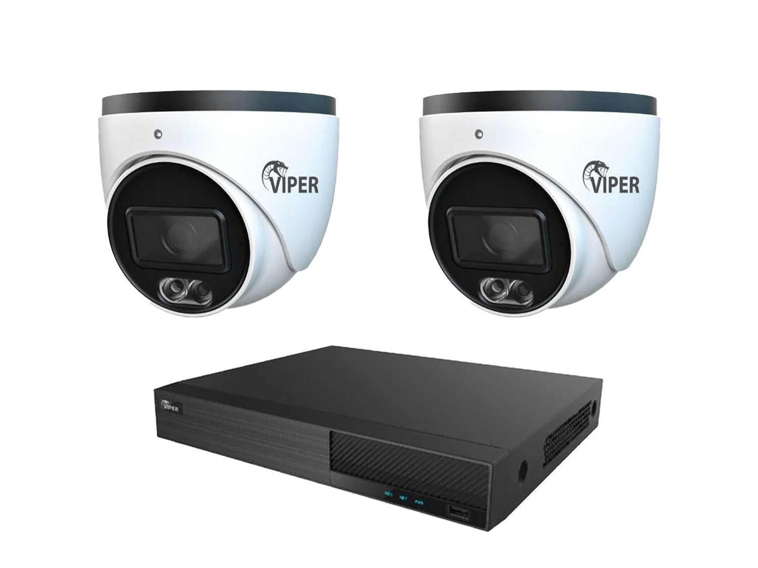 Viper 4MP IP 2 Turret Camera System with White Lights and 2TB HDD