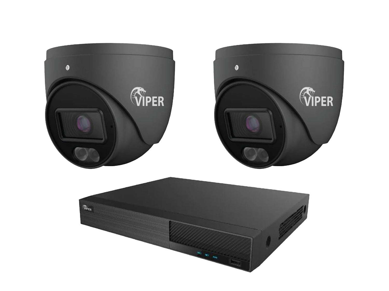 Viper 8MP IP 2 Turret Camera System with White Lights and 2TB HDD