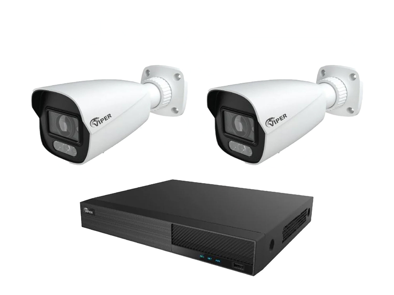 Viper 8MP IP 2 White Bullet Camera with Dual Lights CCTV System With 2TB HDD