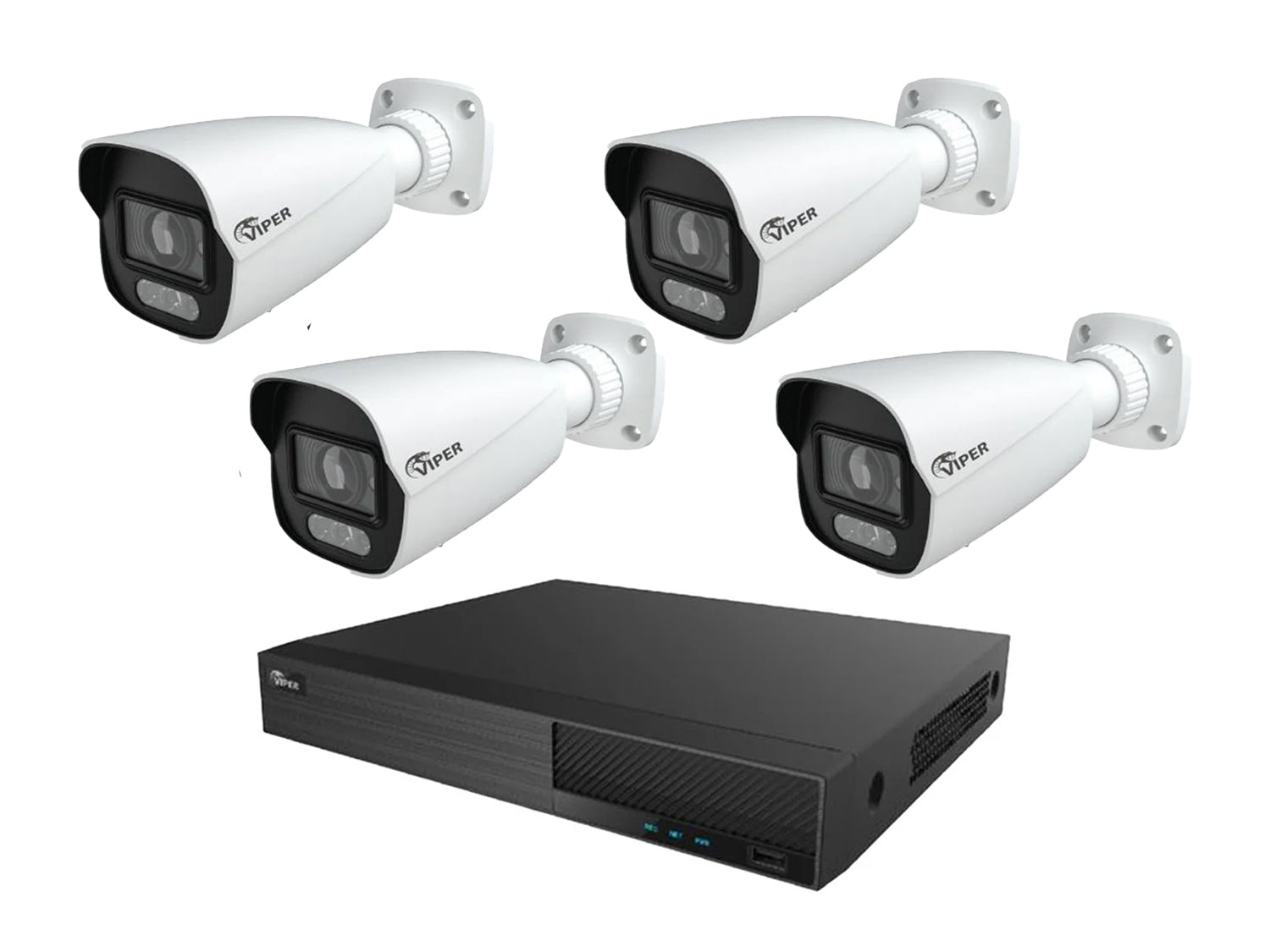 Viper 8MP IP 4 White Bullet Camera with Dual Lights CCTV System With 4TB HDD