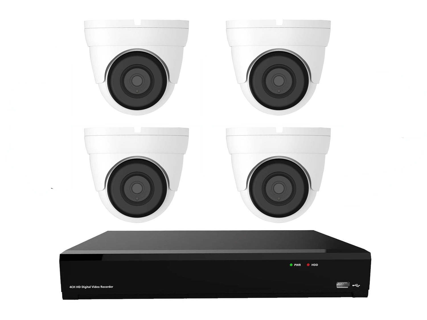 Gamut 2MP HD-TVI 4 Turret Camera CCTV System